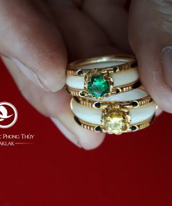 Nhẫn nữ vàng 18K dính đá nhân tạo màu hợp MỆNH