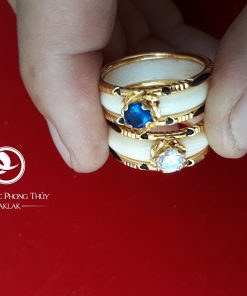 Nhẫn nữ vàng 18K dính đá nhân tạo màu hợp MỆNH giá trị