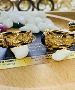 Cặp nhẫn vàng Rồng Phụng chầu ngọc phong thủy RioGems