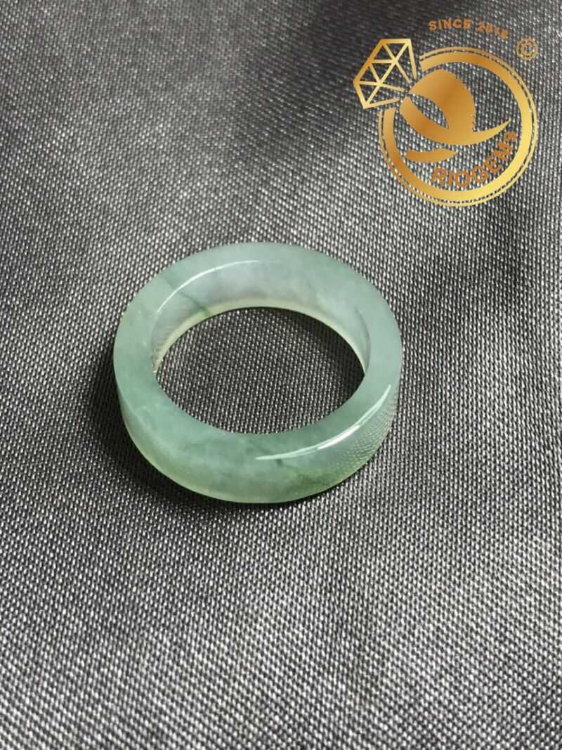 Nhẫn Ngọc Lam Cẩm Thạch Jadeite (hàng HẠNG A) - Bảng vuông 8mm độc đáo