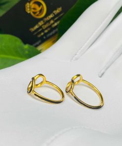 Cặp nhẫn vô cực vàng 18K cho nữ (lông FAKE) mang ý nghĩa bảo vệ