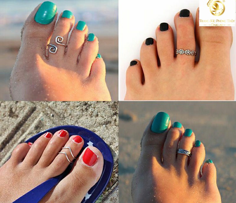 Nhẫn bạc hở đeo ngón chân thiết kế đẹp