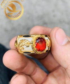 Nhẫn Rồng Phụng chầu ngọc đỏ đẹp