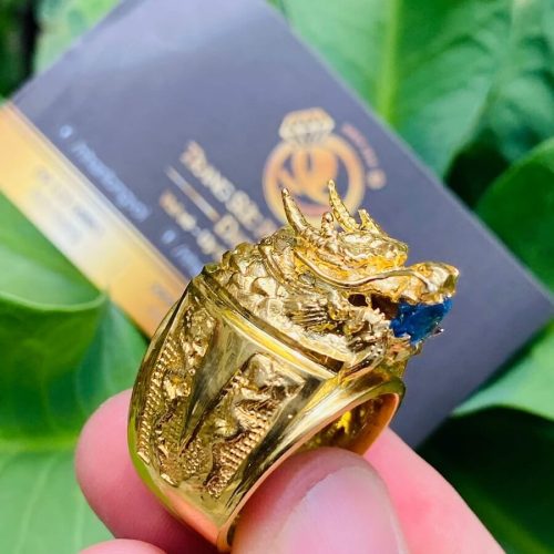 nhan dau rong ngam ngoc xanh duong NHẪN PHONG THỦY NAM