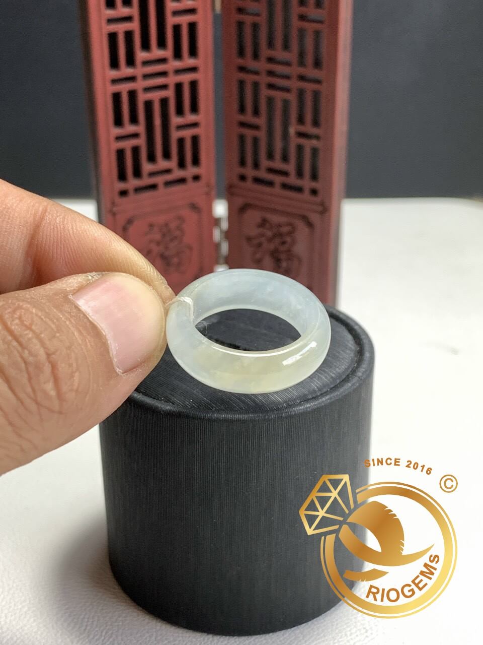 Nhẫn ngọc Cẩm Thạch TỰ NHIÊN 100% bảng bo 9mm (Jadeite A)
