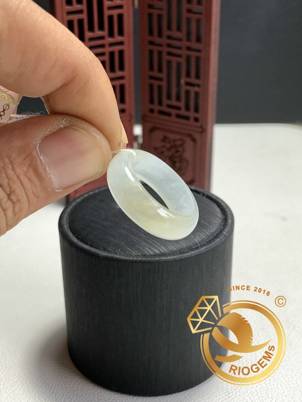 Nhẫn ngọc Cẩm Thạch TỰ NHIÊN 100% bảng bo 9mm (Jadeite A) chất lượng