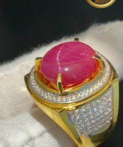 Nhẫn Nam Vàng 18k đính đá Ruby