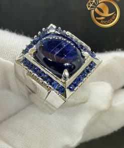 Nhẫn nam đá sapphire xanh