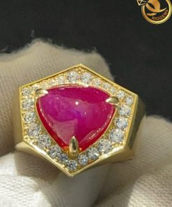 nhẫn mặt đá ruby