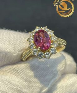 Nhẫn nữ đá sapphire hồng đẹp
