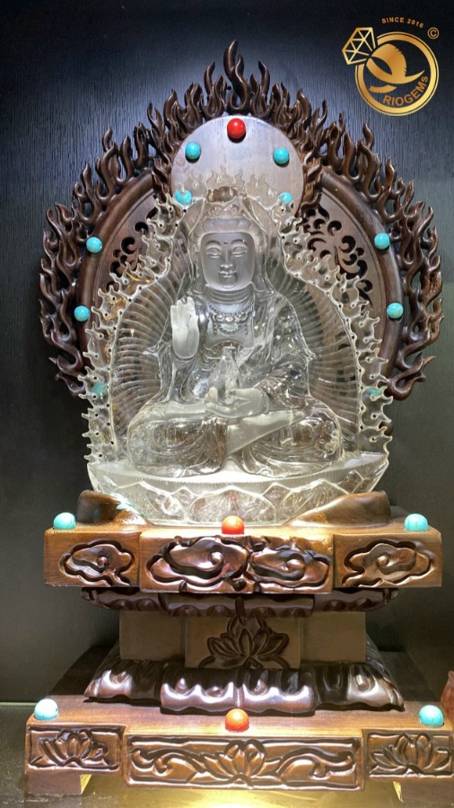 Tượng Phật Quan Thế Âm Bồ Tát THẠCH ANH TRẮNG