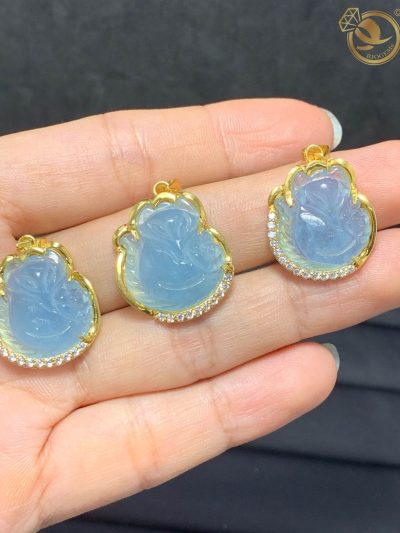 Mặt dây Hồ Ly đá AQUAMARINE đẹp