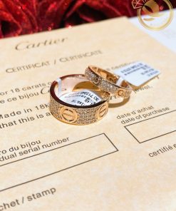 nhẫn cưới cartier vàng hồng