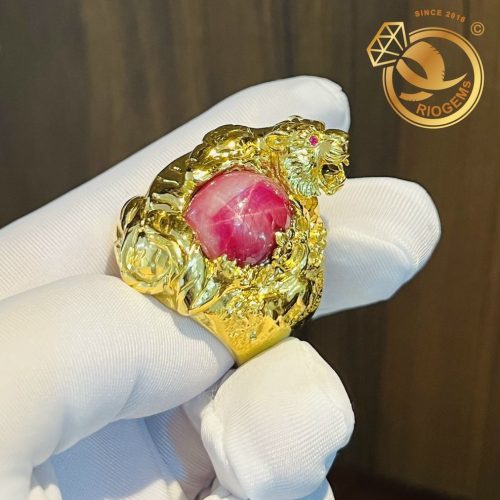 Nhan Tuoi Dan VANG 18K 12 cay om da RUBY 39 60ct 3 Nhẫn Tuổi Dần VÀNG 18K 1,2 cây ôm đá RUBY 39 - 60ct