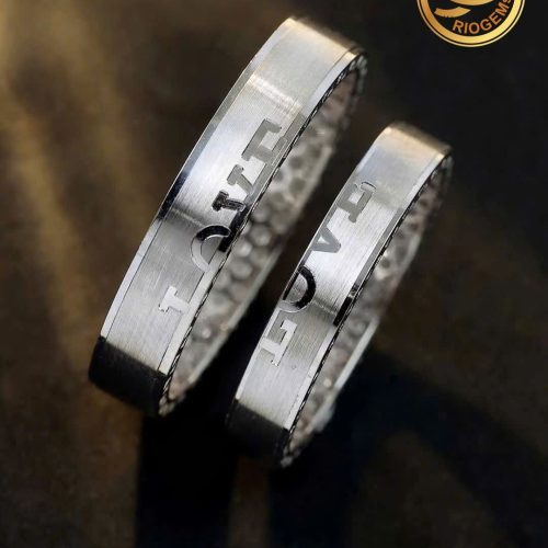 Nhẫn cưới VÀNG Ý 750 khắc chữ LOVE